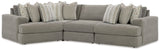 Avaliyah Ash Chenille 4-Piece Sectional sofa front view