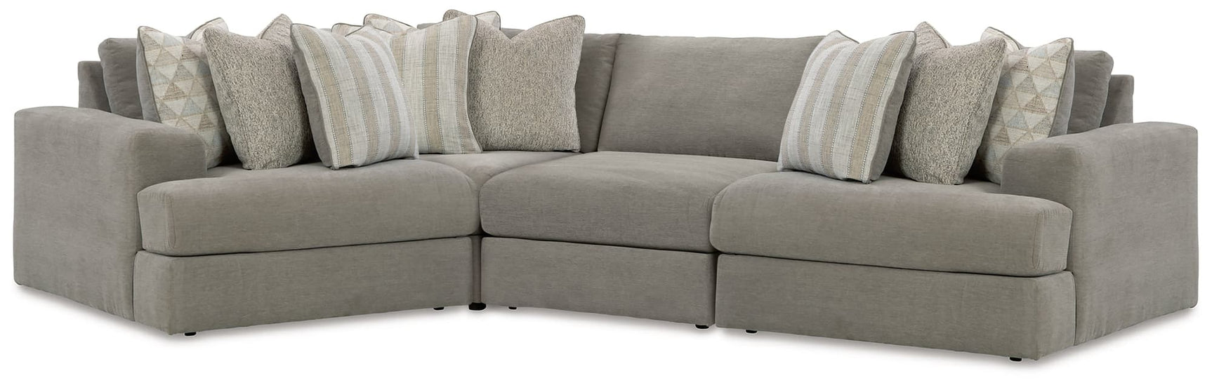 Avaliyah Ash Chenille 4-Piece Sectional sofa front view