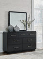 Rowanbeck Black Dresser and Mirror front angle