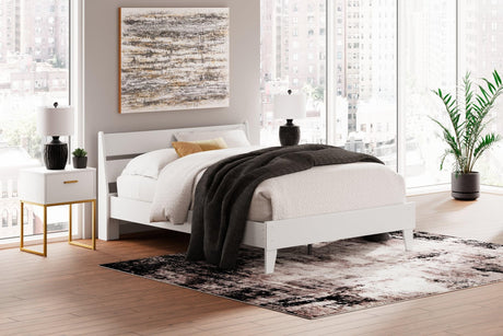 Socalle two-tone queen panel platform bed front view