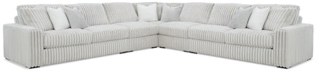 Stupendous Alloy Velvet 5-Piece Sectional sofa, front angle showing velvet upholstery and spacious seating