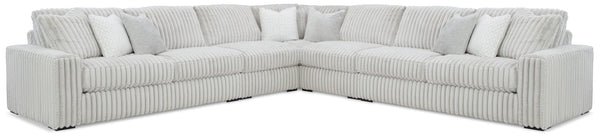 Stupendous Alloy Velvet 5-Piece Sectional sofa, front angle showing velvet upholstery and spacious seating