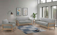 Main view of Vaughn 3-piece grey fabric upholstered sofa and loveseat set