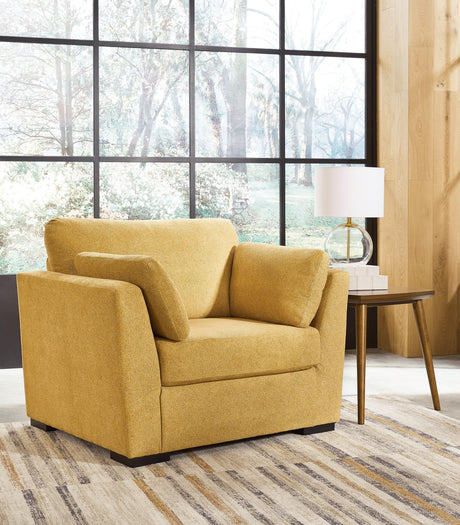 Keerwick Sunflower Chenille Oversized Chair angled side view