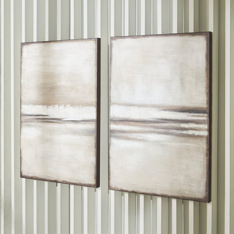Brockdunn Tan Brown Wall Art set front angled view