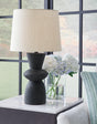 Scarbot Distressed Black Table Lamp Set of 2 - front view showing base and shade