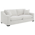 Ashlyn Sand Fabric Upholstered Track Arm Sofa front view