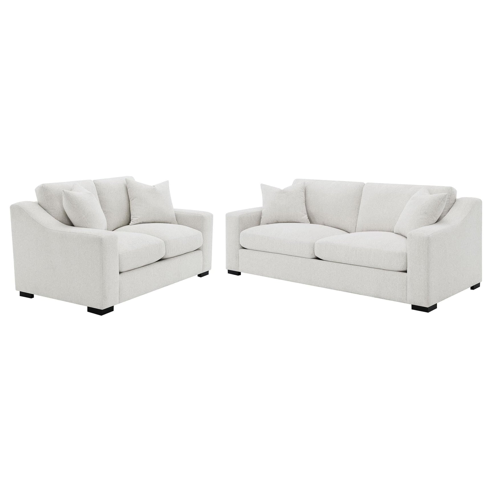 Ashlyn 2-piece upholstered track arm sofa set in sand, main view