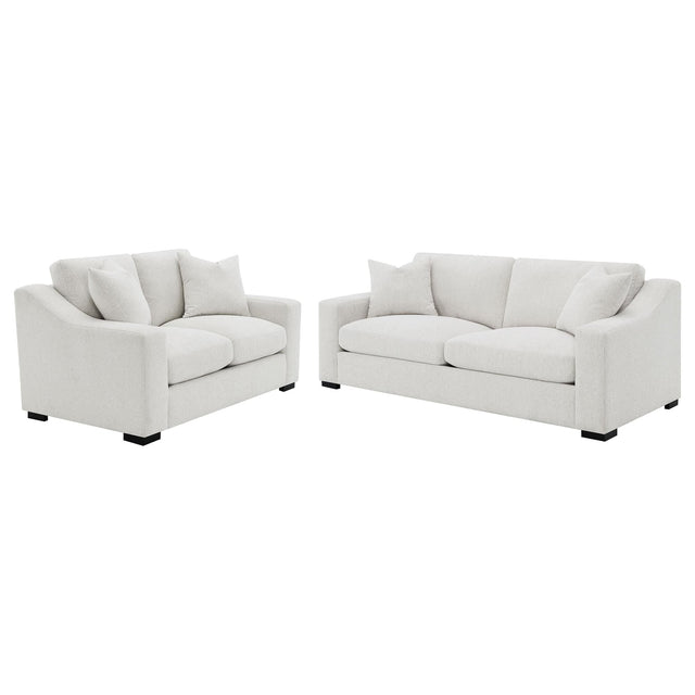 Ashlyn 2-piece upholstered track arm sofa set in sand, main view