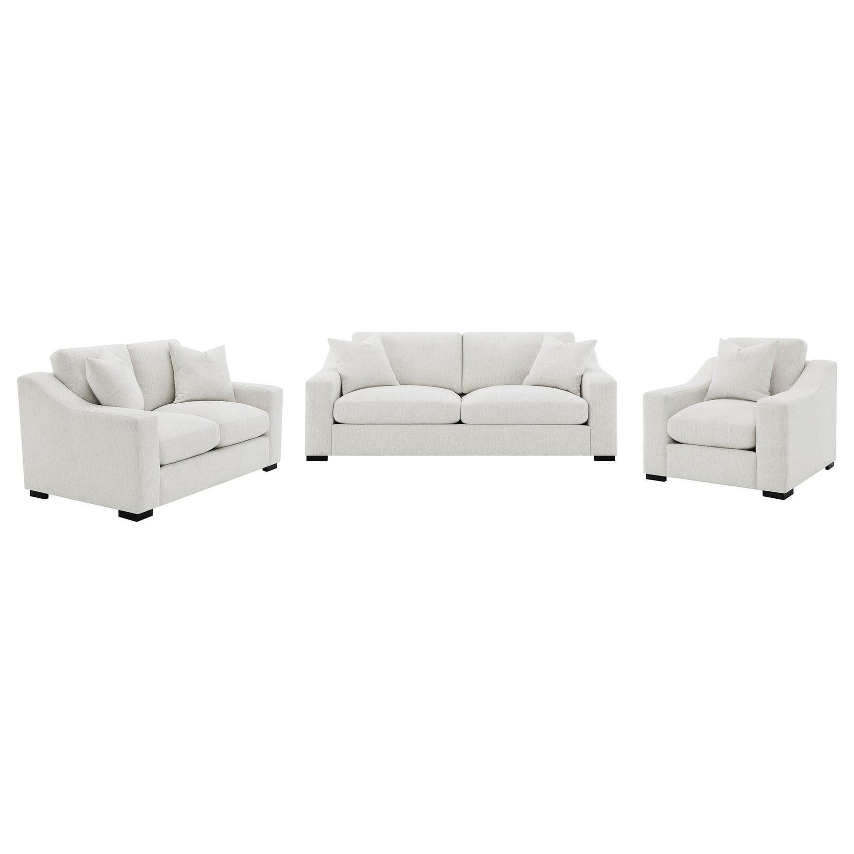 Ashlyn 3-piece upholstered track arm sofa set in sand - main view