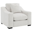 Ashlyn Sand Fabric Upholstered Track Arm Accent Chair front view