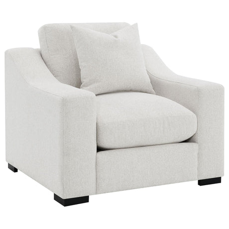 Ashlyn Sand Fabric Upholstered Track Arm Accent Chair front view