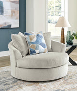 Maxon Place Stone Oversized Swivel Accent Chair front view
