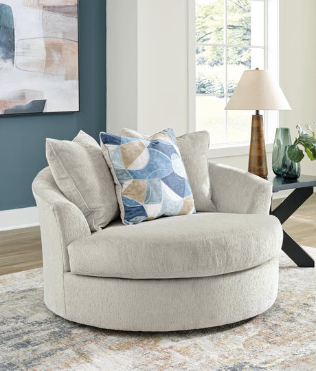 Maxon Place Stone Oversized Swivel Accent Chair front view