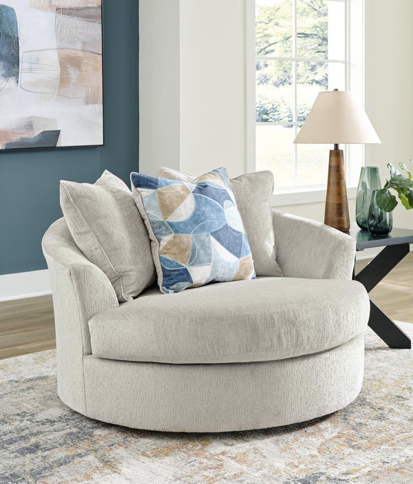 Maxon Place Stone Oversized Swivel Accent Chair front view