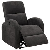 Grant Fabric Upholstered Power Recliner Chair Charcoal Grey front angle