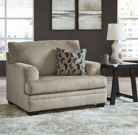 Stonemeade Taupe Chenille Oversized Chair front angle