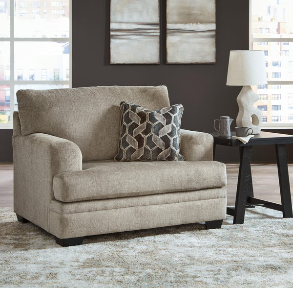 Stonemeade Taupe Chenille Oversized Chair front angle
