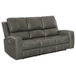 Brickston Charcoal Triple Power Reclining Sofa front view