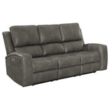 Brickston Charcoal Triple Power Reclining Sofa front view