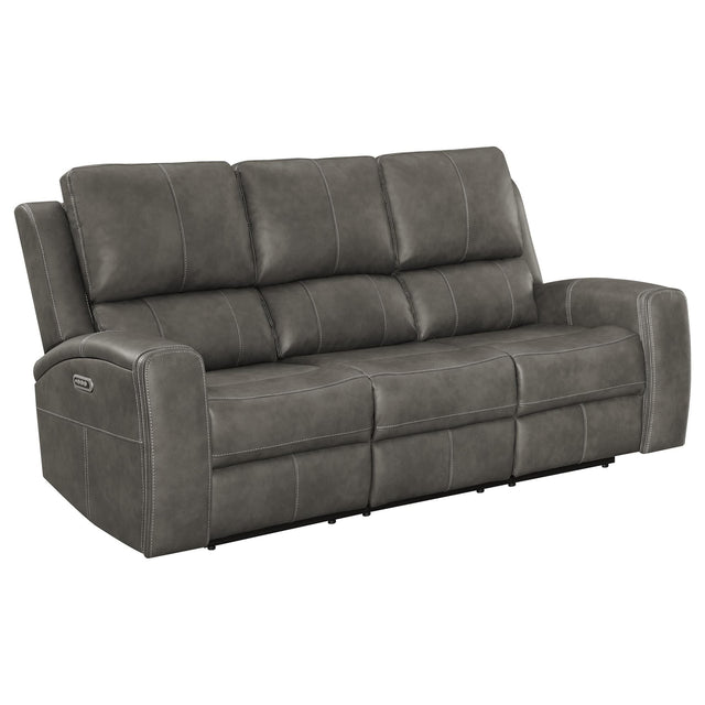 Brickston Charcoal Triple Power Reclining Sofa front view