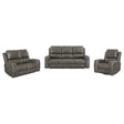 Brickston 3-piece triple power reclining sofa set charcoal front view