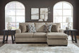 Stonemeade taupe chenille sofa chaise front angle