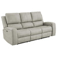 Brickston Grey Triple Power Reclining Sofa front view