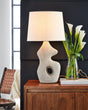 Chadrich antique beige table lamp front view
