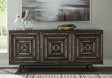 Fair Ridge Distressed Black Accent Cabinet front angle