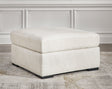 Chessington Ivory Chenille Oversized Accent Ottoman front view