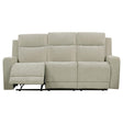 Kennett ivory chenille upholstered power reclining sofa front view