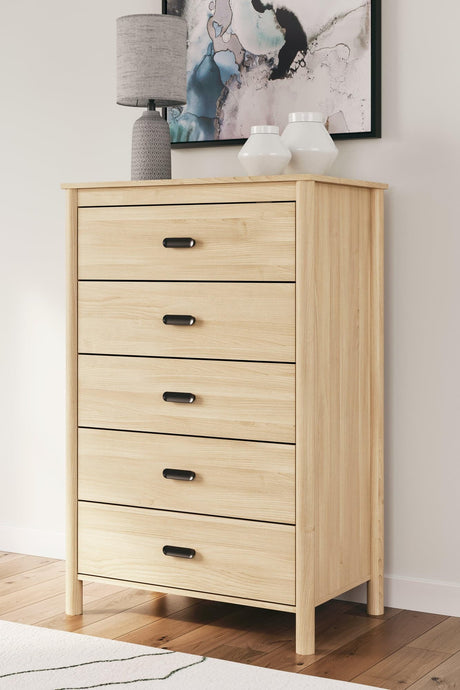 Cabinella Tan Chest of Drawers front view