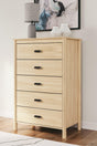 Cabinella Tan Chest of Drawers front view