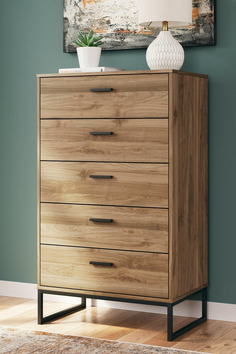 Deanlow Honey Chest of Drawers front view