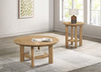 Ottowa 2-piece round coffee table front view in light oak