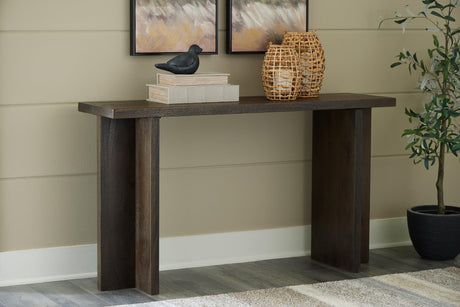 Jalenry Console Sofa Table grayish brown front angle