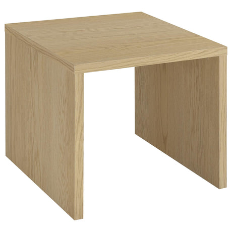 Canoga Light Oak Engineered Wood Accent Side Table front angle
