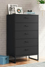 Socalle Matte Black Chest of Drawers front view