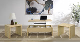 Canoga 3-piece lift top coffee table set in light oak, front angle view