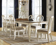 main view of Realyn Chipped White Rectangular Dining Room Set dining room furniture