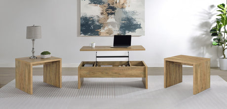 Canoga 3-piece Lift Top Cocktail Coffee Table Set Mango front view