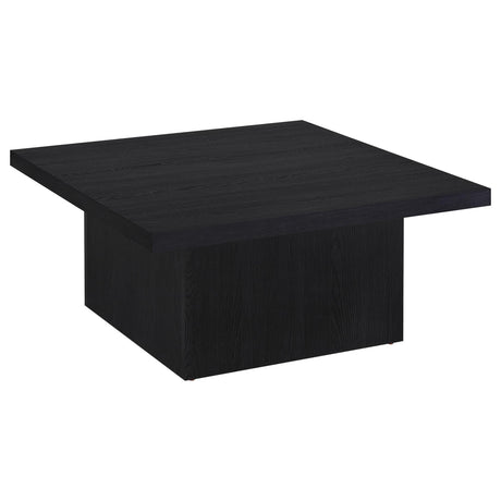 Devar Square black engineered wood coffee table front view