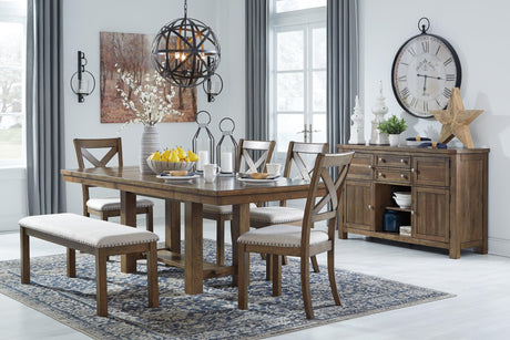 Moriville Grayish Brown Rectangular Dining Room Set main view