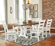 Valebeck White and Brown Rectangular Dining Table main view