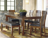 Ralene dining set medium brown rectangular table with chairs main view