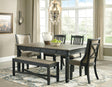 Main view of Tyler Creek Black Gray Rectangular Dining Room Set dining room furniture