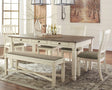 Main view of Bolanburg Two-Tone Rectangular Dining Room Set with table and chairs