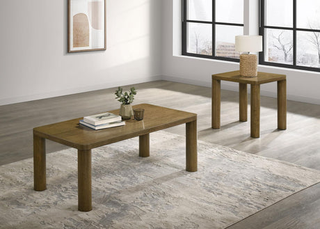 Castlewood brown oak coffee table front view