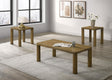 Castlewood 3-piece coffee table set brown oak front view